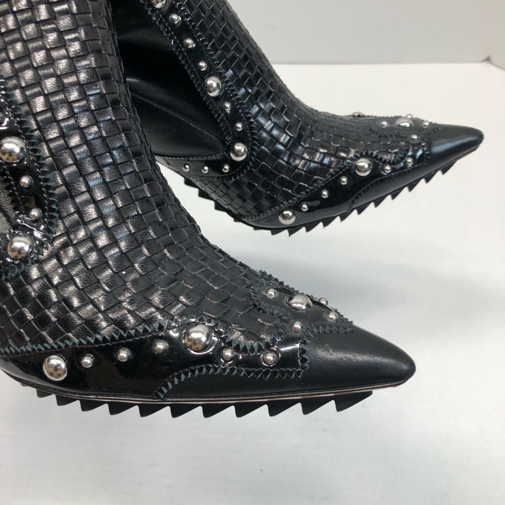 Givenchy leather studded sock booties, black/silver, EUC - Picture 4 of 11
